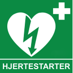 Skilt for merking av hjertestarter 15x15 cm